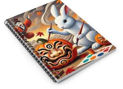 Halloween Rabbit’s Kabuki Jack-o’-Lanterns Spiral Notebook - Ruled Line