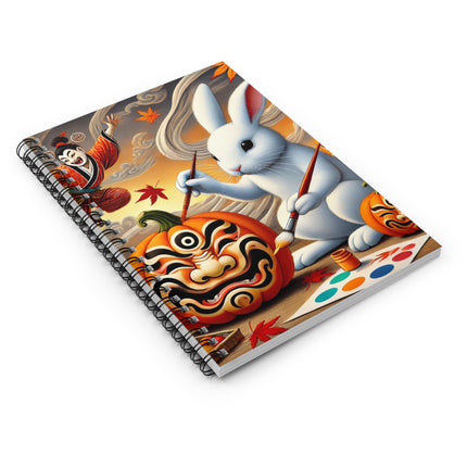 Halloween Rabbit’s Kabuki Jack-o’-Lanterns Spiral Notebook - Ruled Line