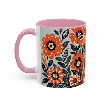 🧳🌼 The Grand Floral Voyage Colorful Mug – Art Deco Travel Elegance