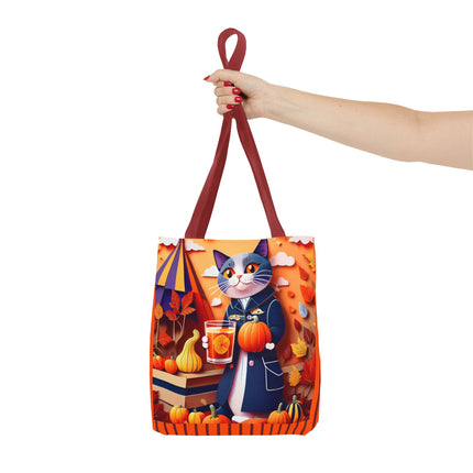British Shorthair at an Autumn Market Tote Bag (AOP)