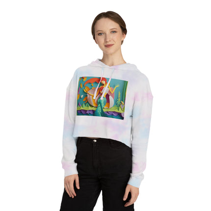 Charming Mermaid Women’s Cropped Hooded Sweatshirt