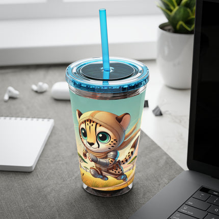 Swift Cheetah Sunsplash Tumbler with Straw, 16oz