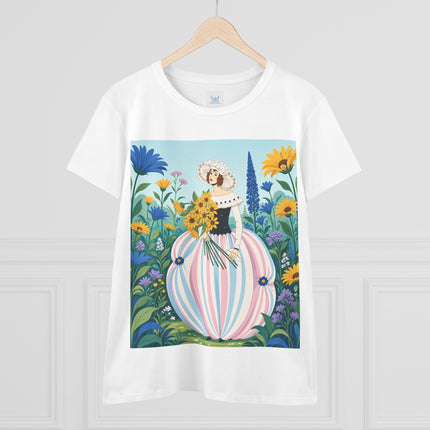 🌻🎀 The Sunflower Garden Bouquet Cotton Tee – Art Deco Floral Elegance