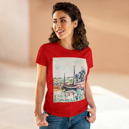Concarneau by Paul Signac Women's Midweight Cotton Tee