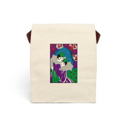 Two Pierrots Canvas Lunch Bag With Strap
