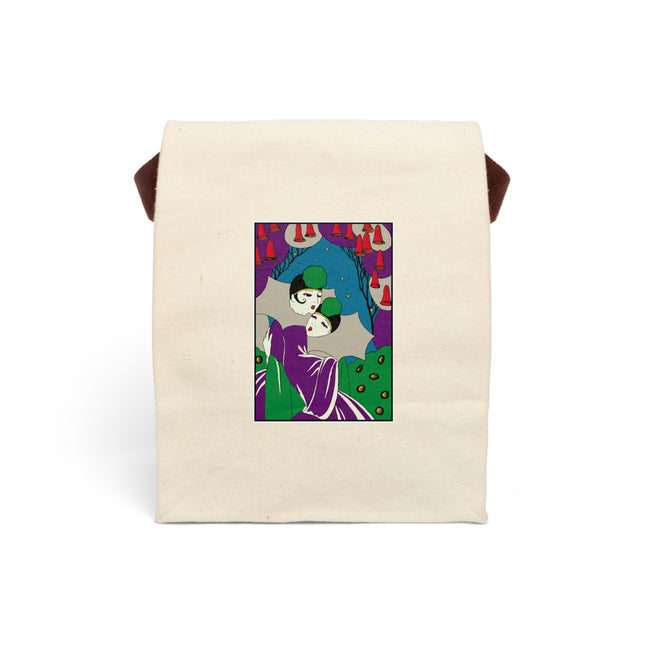 Two Pierrots Canvas Lunch Bag With Strap