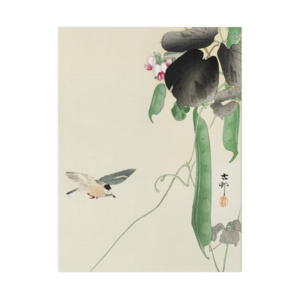Bird at Flowering Bean Plant by Ohara Koson – Art of Nature
