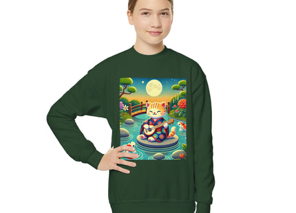 Melodic Kitten by the Koi Pond Youth Crewneck Sweatshirt
