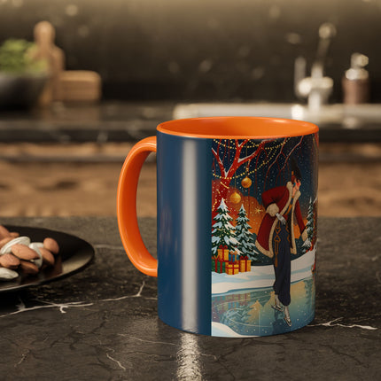 ⛸️🎄 The Christmas Skating Pavilion Colorful Mug – Art Deco Holiday Fantasy