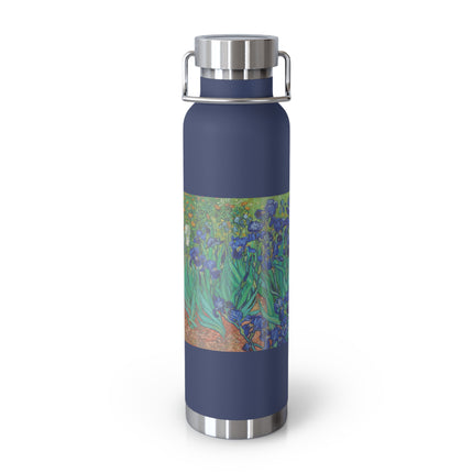 Irises by Vincent Van Gogh Copper Vacuum Insulated Bottle, 22oz