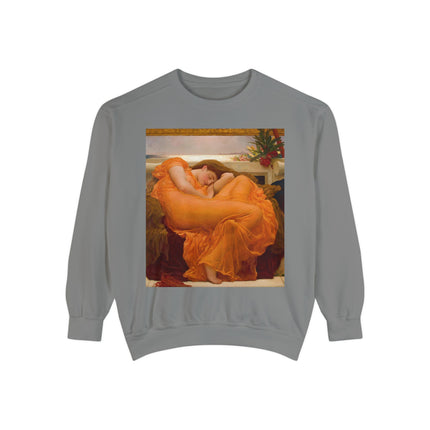 Flaming June by Frederic Leighton Unisex Garment-Dyed Sweatshirt