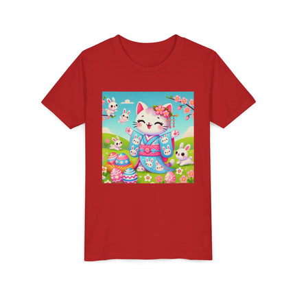 Springtime Kitten’s Easter Joy Youth Short Sleeve Tee