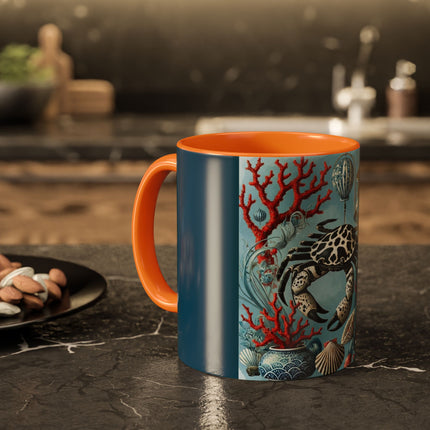 Spotted Crab & Pagoda Colorful Mug – Mystical Ocean & Asian Harmony
