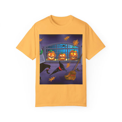 Whimsical Halloween Mischief Unisex Garment-Dyed T-shirt