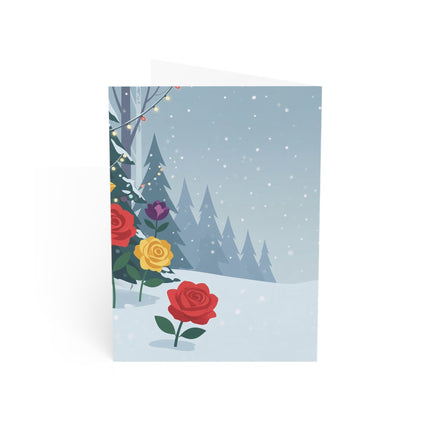 🌹❄️ The Lady Of The Snowy Rose Greeting Card – Art Deco Holiday Elegance