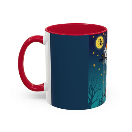 🐈‍⬛🎃 The Flying Black Cats Of Halloween Colorful Mug – Whimsical Storybook Charm
