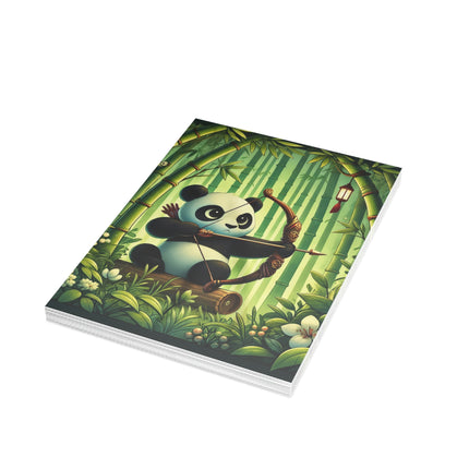 🐼🏹 The Bamboo Forest Archer Greeting Card – Whimsical Animal Adventure