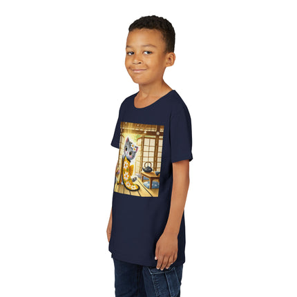 Playful Kitten in the Tea Room Youth Short Sleeve Tee