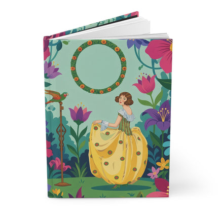 🌸🦜 The Lady Of The Enchanted Parrot Garden Hardcover Journal – Art Deco Fashion Illustration