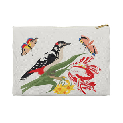 Woodpecker & Tulip Accessory Pouch – Vibrant Energy & Cheerful Charm
