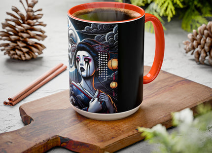 Geisha’s Black Ink Tears Colorful Mugs (11oz, 15oz)