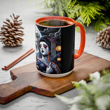 Geisha’s Black Ink Tears Colorful Mugs (11oz, 15oz)