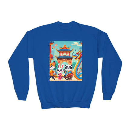 Lantern Street Dragon Parade Youth Crewneck Sweatshirt – Festive Energy, Culture & Playful Adventure