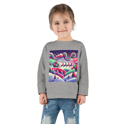 Festive Reindeer Flight Toddler Long Sleeve Tee
