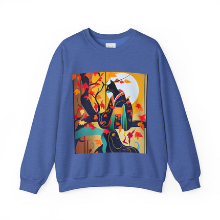 Black Cat in Kimono Unisex Heavy Blend™ Crewneck Sweatshirt