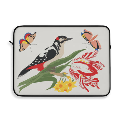 Woodpecker & Tulip Laptop Sleeve – Vibrant Energy & Cheerful Charm