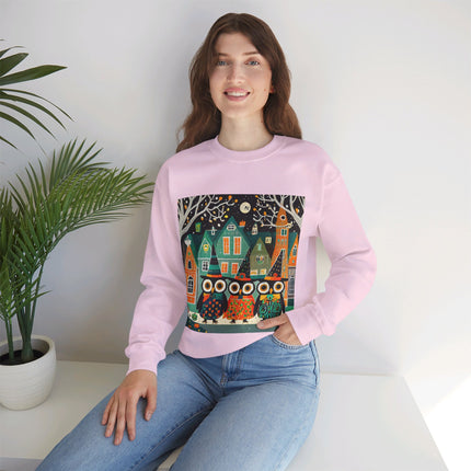 Night of the Trick-or-Treating Owlets Unisex Heavy Blend™ Crewneck Sweatshirt