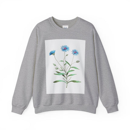 Blue Strawflower by Anselmus Boëtius de Boodt Heavy Blend™ Crewneck Sweatshirt
