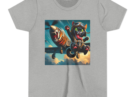 Parachuting Cat Commando Youth Short Sleeve Tee