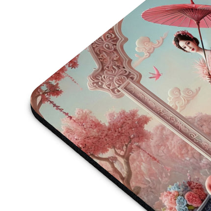 Petals, Porcelain, and Flamingos Mouse Pad