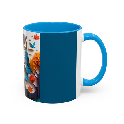 Owl at an Autumn Park Colorful Mugs (11oz, 15oz)
