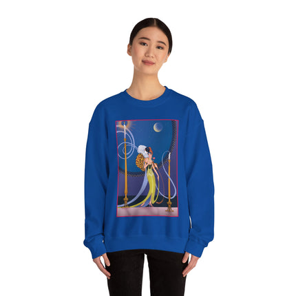 Smoke and Secrets: A Glamorous Encounter in Prohibition Era Heavy Blend™ Crewneck Sweatshirt