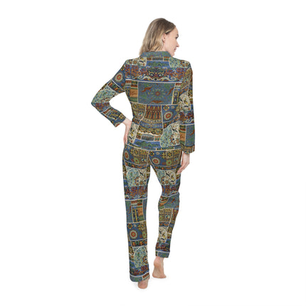 Chinois et Japonais by Auguste Racinet Women's Satin Pajamas (AOP)