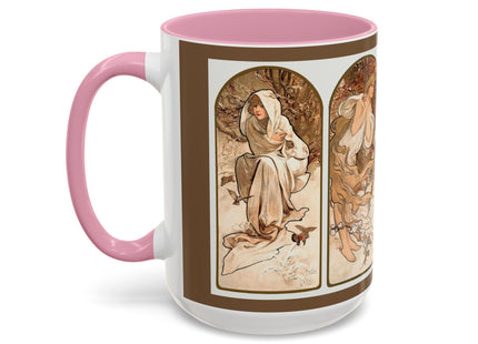 The Seasons by Alphonse Maria Mucha Colorful Mugs (11oz, 15oz)