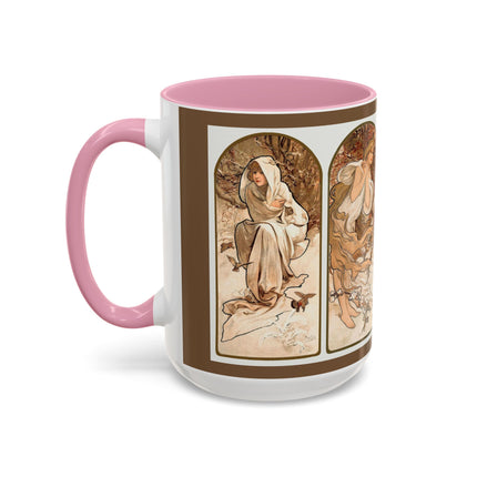 The Seasons by Alphonse Maria Mucha Colorful Mugs (11oz, 15oz)