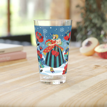 ❤️❄️ The Winter Heart Messenger Pint Glass – Art Deco Snow Garden Fantasy