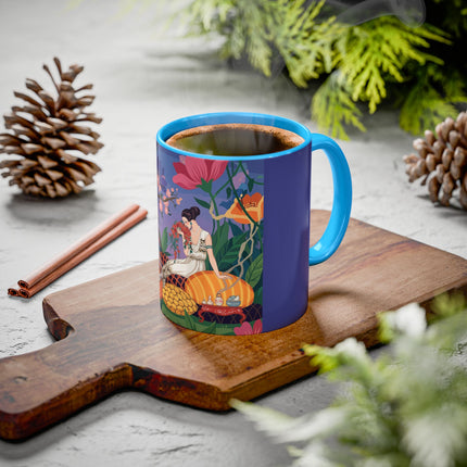The Garden Of Quiet Reverie Colorful Mugs – Art Deco Botanical Serenity