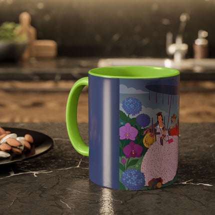 The Lady Of The Garden Tea Party Colorful Mugs – Art Deco Floral Elegance