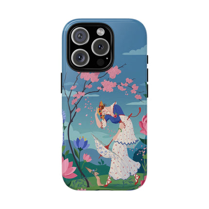 🌸☂️ The Lady Of The Falling Blossoms Phone Case – Art Deco Garden Whimsy