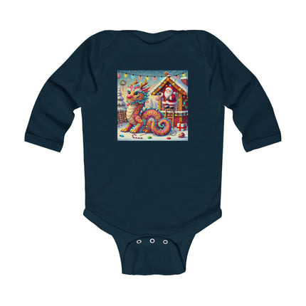 The Playful Dragon's Christmas Infant Long Sleeve Bodysuit