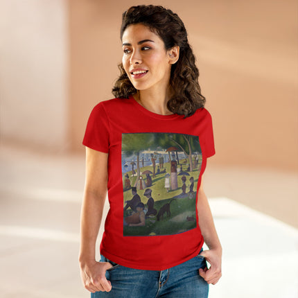 A Sunday on La Grande Jatte by Georges Seurat Women's Midweight Cotton Tee