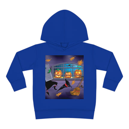 Whimsical Halloween Mischief Toddler Pullover Fleece Hoodie