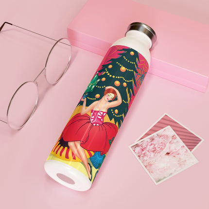 Art Deco Christmas Enchantment Slim Water Bottle