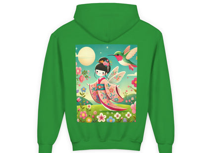 Geisha Fairy and the Hummingbird Blossom Youth Heavy Blend Hooded Sweatshirt
