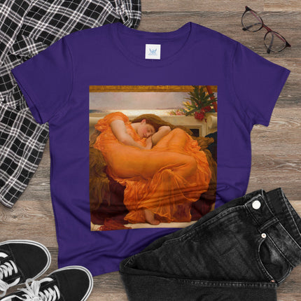 Flaming June by Frederic Leighton Women's Midweight Cotton Tee