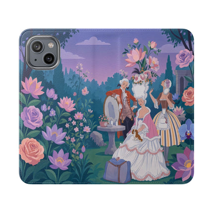🌸🐶 The Grand Garden Dressing Flip Case – Art Deco Floral Elegance